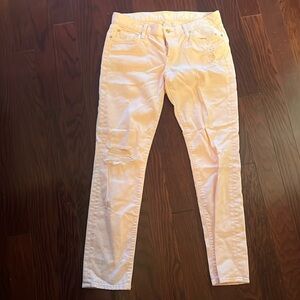 7 for all mankind pink distressed jeans. Size 29.